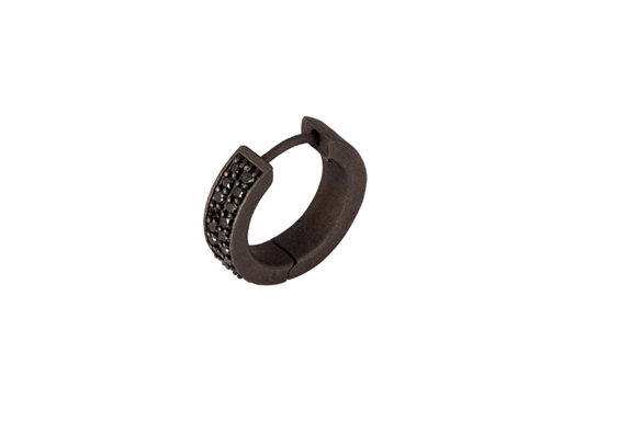 Mono orecchino Mano-J. in Titanio Diamante Black 0.23 Ct TNM0C2001 - TNM0C2001